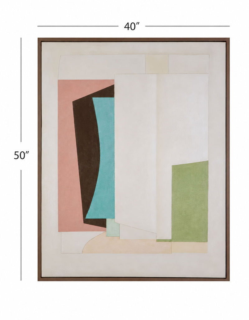 Geometric Harmony Framed Canvas - Green
