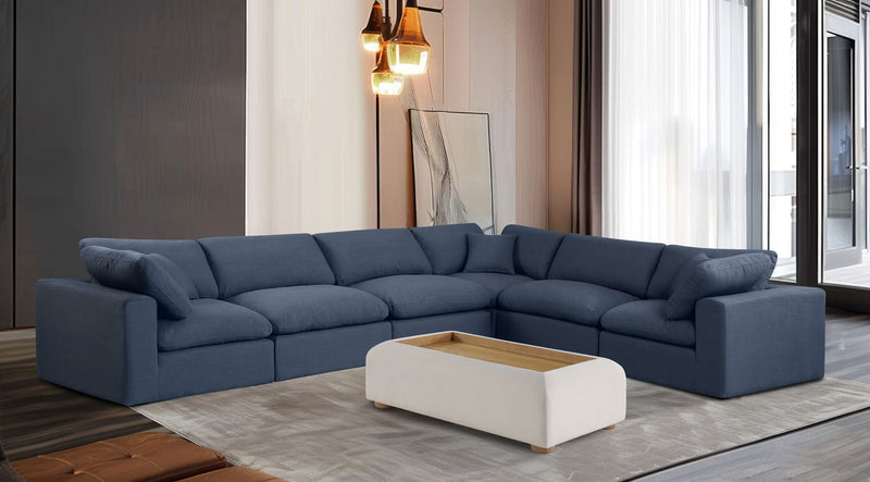 Comfy - 6 Piece Linen Modular Corner Sectional