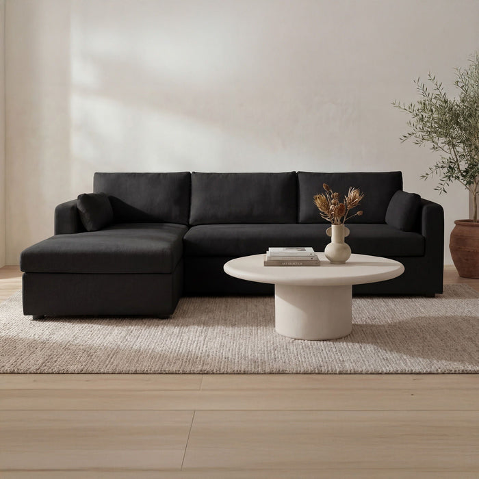 Burrow - Sleeper Sectional With Left Storage Chaise - Black