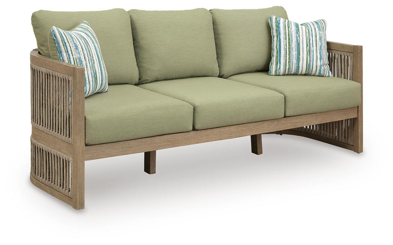 Serena Shores - Sofa With Cushion - Beige / Green