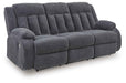 Observation - Reclining Power Sofa With Drop Down Table - Steel