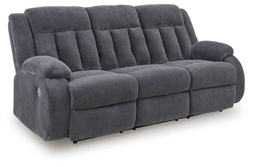 Observation - Reclining Power Sofa With Drop Down Table - Steel
