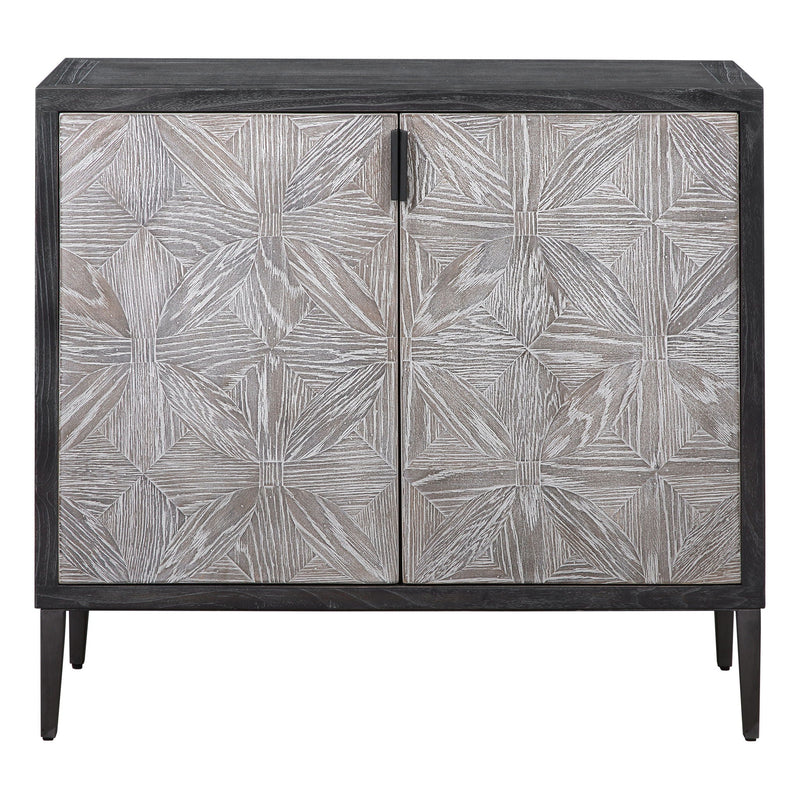 Laurentia - 2 Door Accent Cabinet - Black & Silver