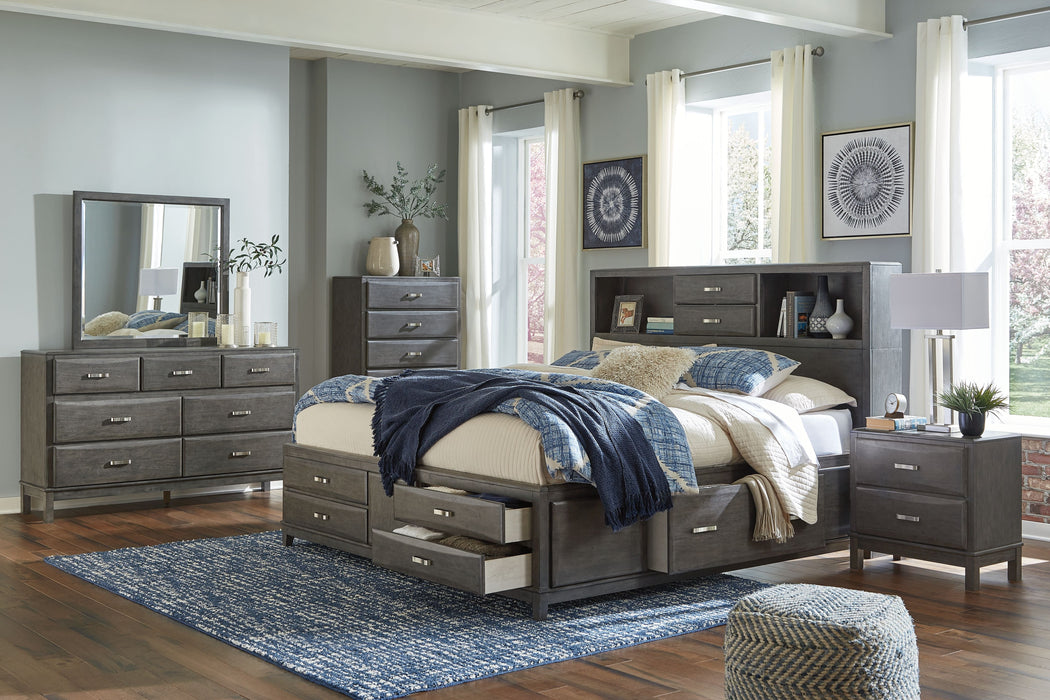 Caitbrook Gray Storage Bed With 8 Drawers - Full