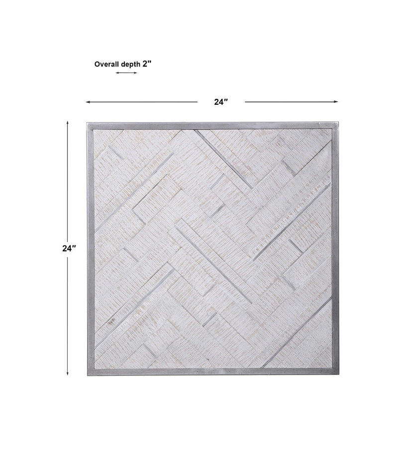 Redondo - Coastal Wood Wall Decor - Pearl Silver