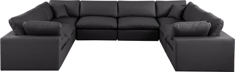 Comfy - 8 Piece Faux Leather Modular Sectional