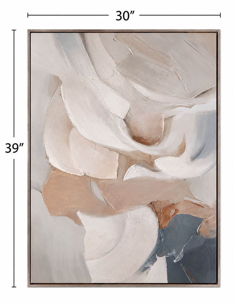 Soft Contours II Framed Canvas - Green