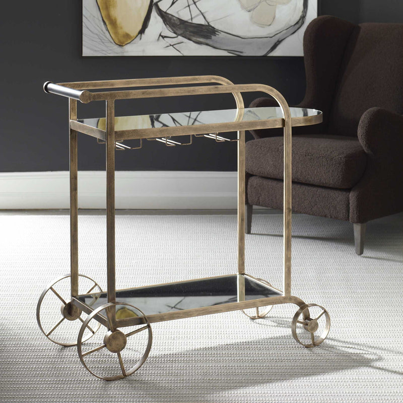 Carrinho - Antique Bar Cart - Brass
