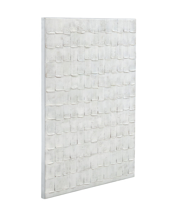 Linear Marks Canvas Art - White
