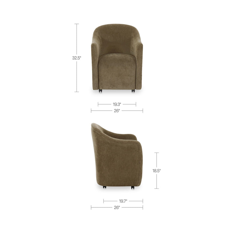 Drava - Rolling Dining Chair - Green