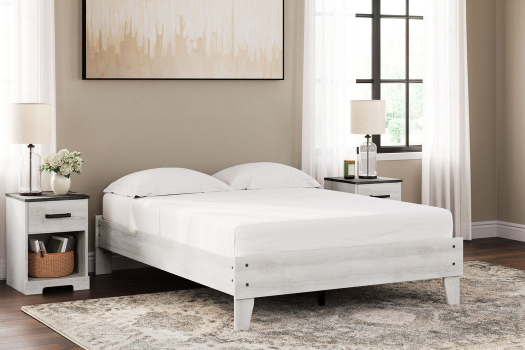 Shawburn Whitewash Platform Bed