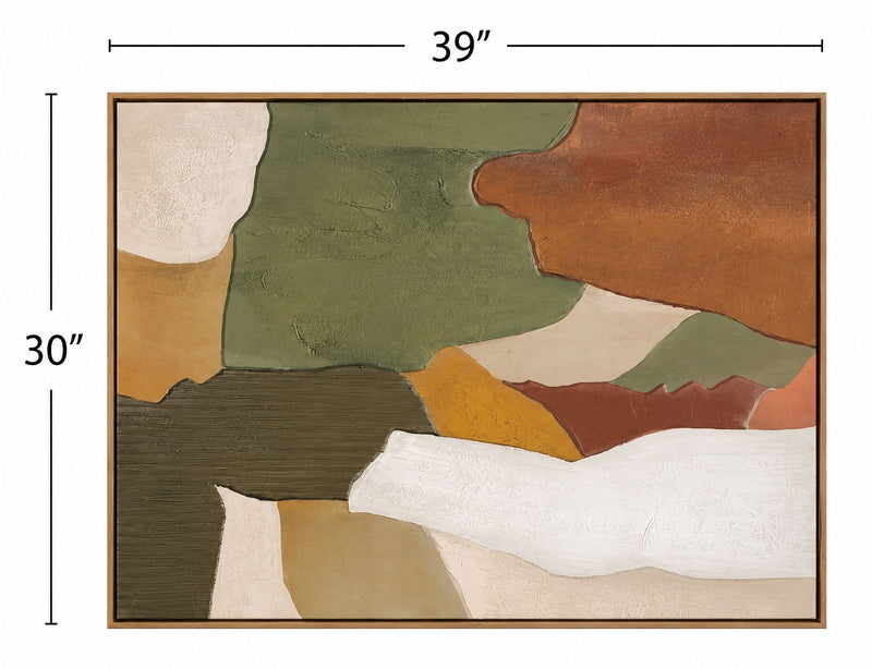 Terra Layers Framed Canvas - Brown