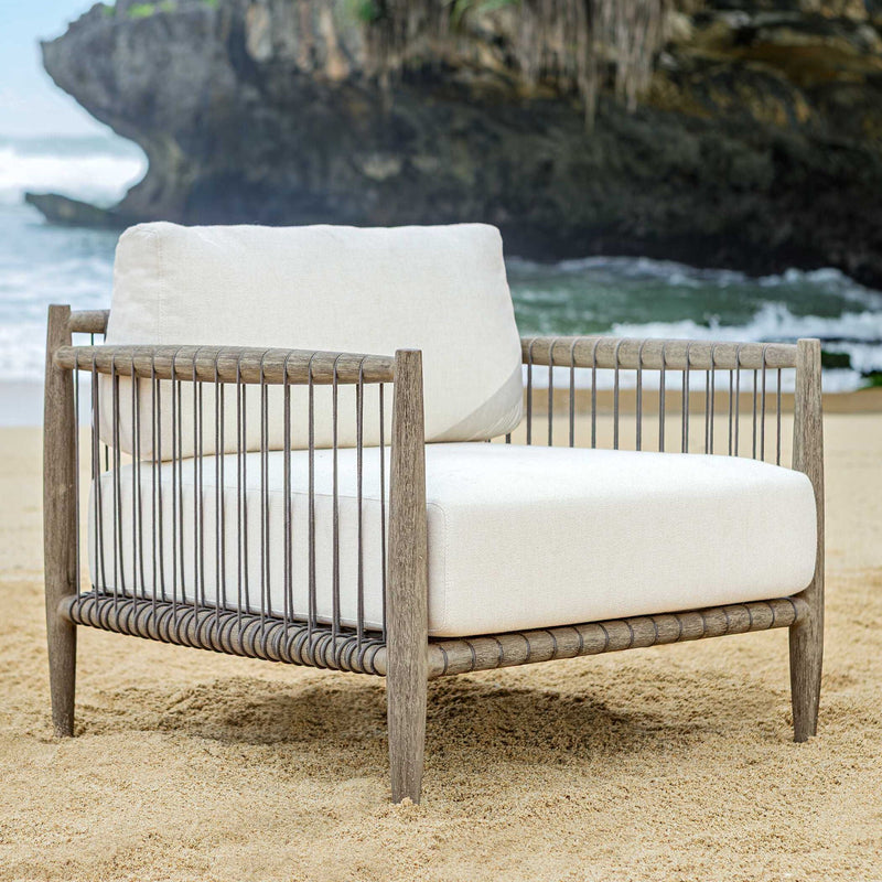 Borneo - Outdoor Lounge Chair - White / Dark Gray