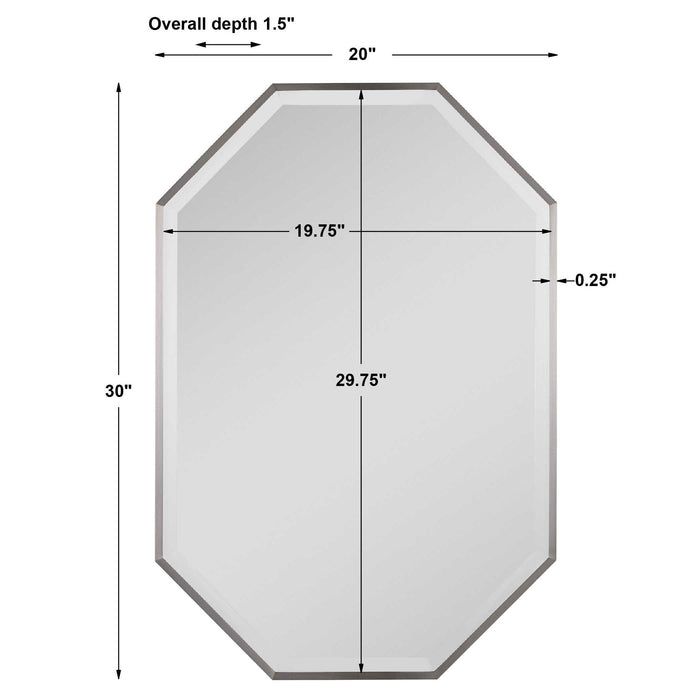 Stuartson - Octagon Vanity Mirror - Pearl Silver