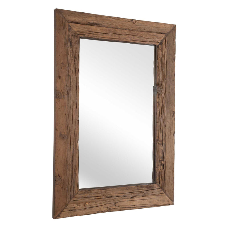 Rennick - Large Reclaimed Pine Mirror - Dark Brown