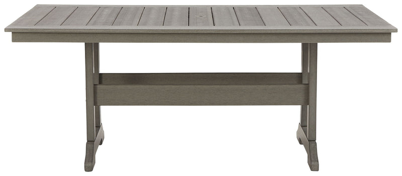 Visola - Rectangular Dining Table With Umbrella Option - Gray