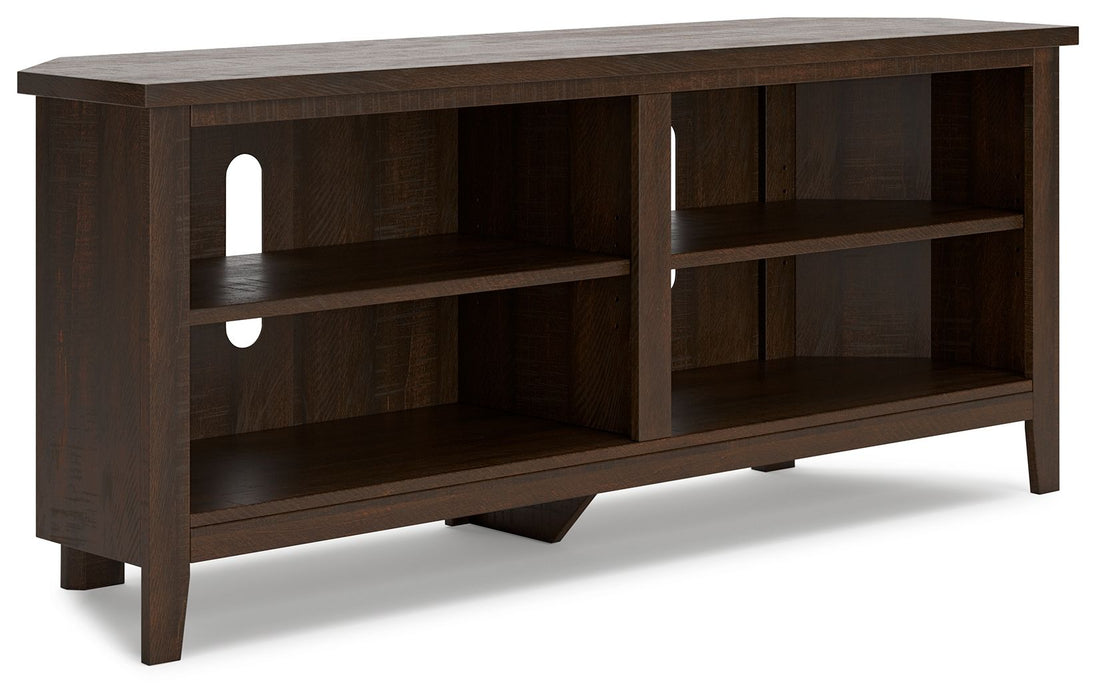 Camiburg Warm Brown Corner TV Stand