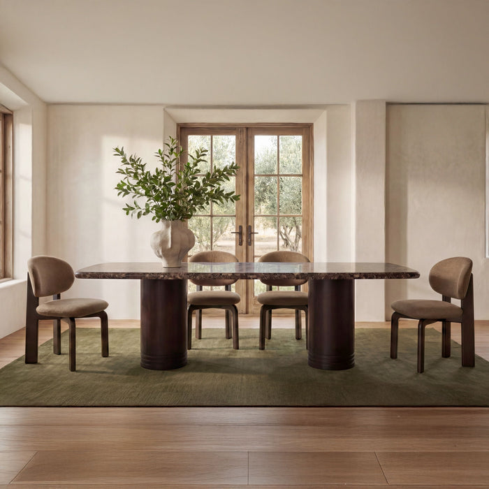 Daphne - Dining Table Large - Dark Emperador Marble / Brown