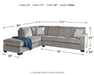 Altari - Left Arm Facing Corner Chaise 2 Pc Sectional - Alloy
