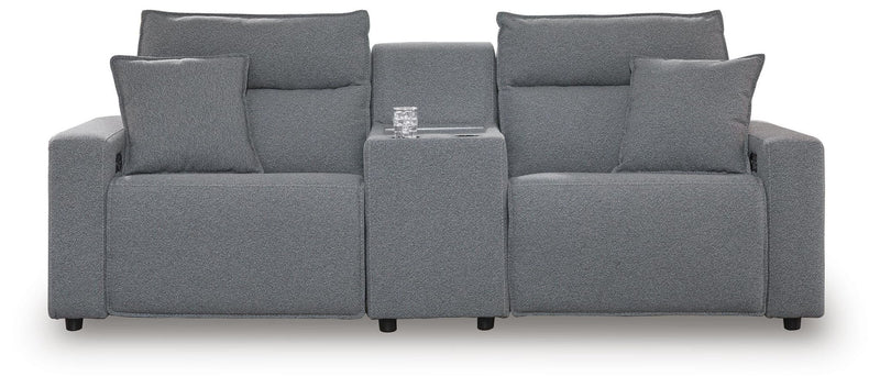 Modmax II - 3-Piece Power Reclining Sectional With Console - Salt And Pepper - Next-Gen Nuvella