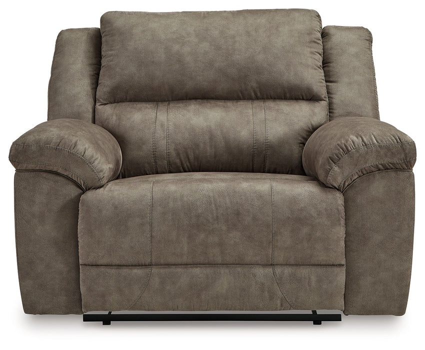 Laresview - Zero Wall Wide Seat Recliner - Faux Leather - Fossil