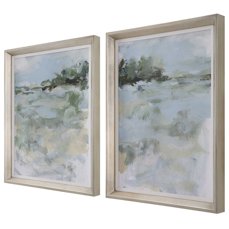 Far Away View - View Framed Prints - Light Blue