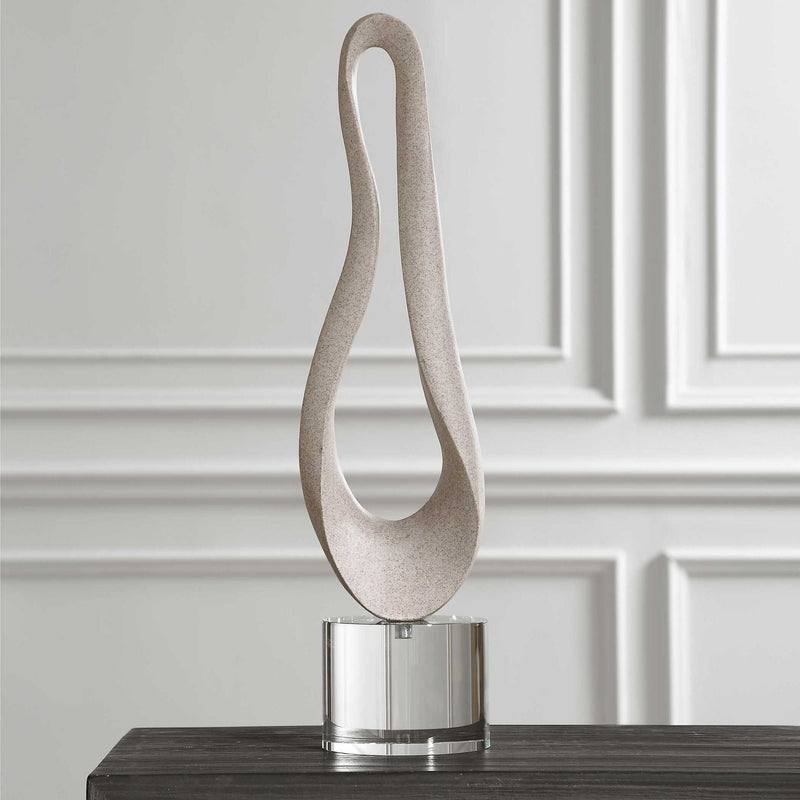 Oval Harmony - Sculpture - Gray