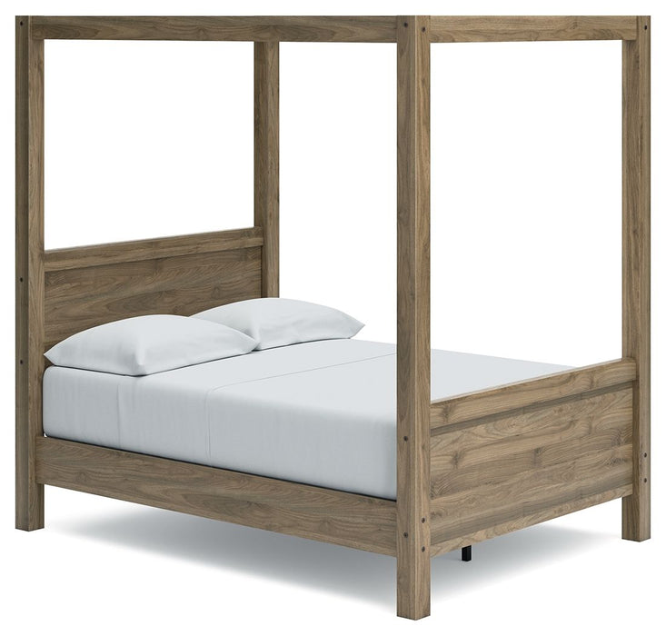 Aprilyn Light Brown Canopy Bed - Full