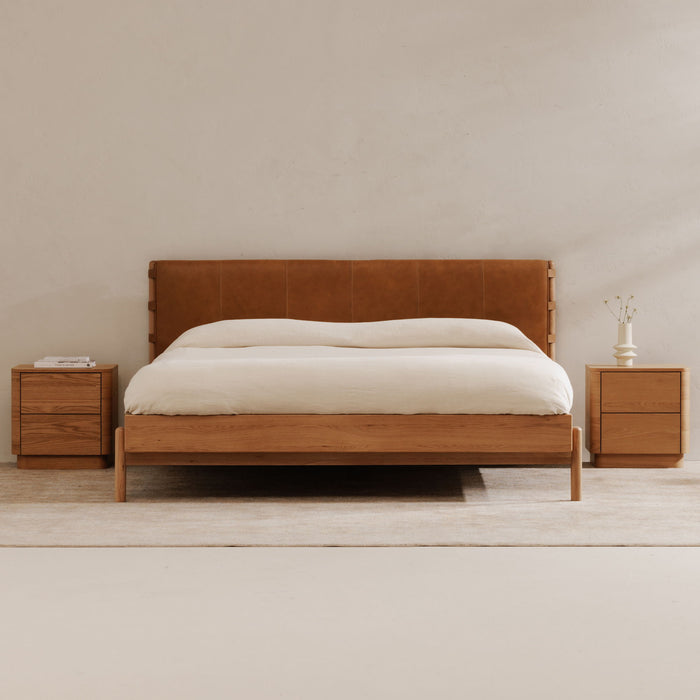 Round Off - Tall Nightstand - Light Brown / Oak