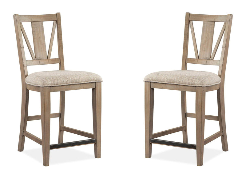 Paxton Place - Counter Chair With Upholstered Seat (Set of 2) - Dovetail Gray