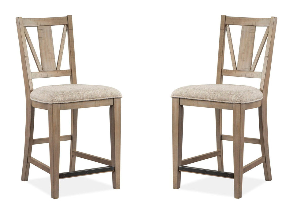 Paxton Place - Counter Chair With Upholstered Seat (Set of 2) - Dovetail Gray