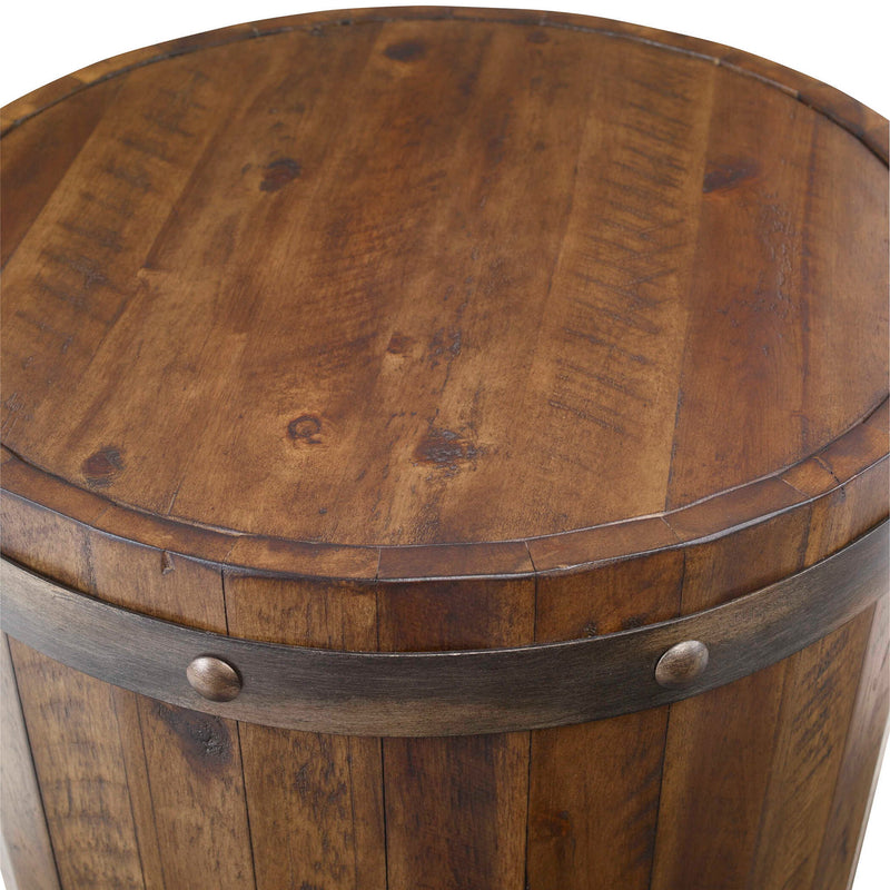 Ceylon - Wine Barrel Side Table - Dark Brown