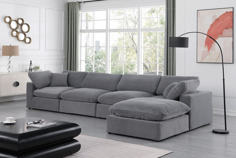 Comfy - 5 Piece Velvet Modular Sectional With Chaise