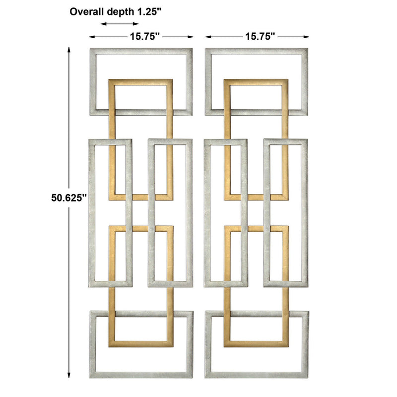Aerin - Geometric Wall Art (Set of 2) - Gold