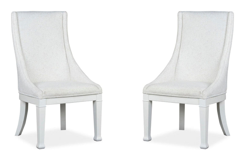 Kingston - Upholstered Host Chair (Set of 2) - Whisper White And Cerused Nutmeg