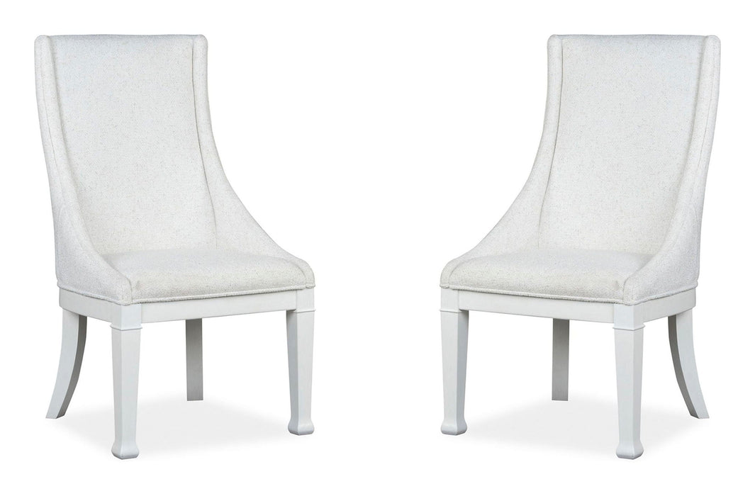 Kingston - Upholstered Host Chair (Set of 2) - Whisper White And Cerused Nutmeg