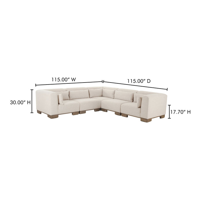 June - Classic L-Shaped Modular Sectional - Oatmeal