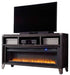 Todoe - 2 Pc. - 65" TV Stand With Wide Fireplace Insert - Gray