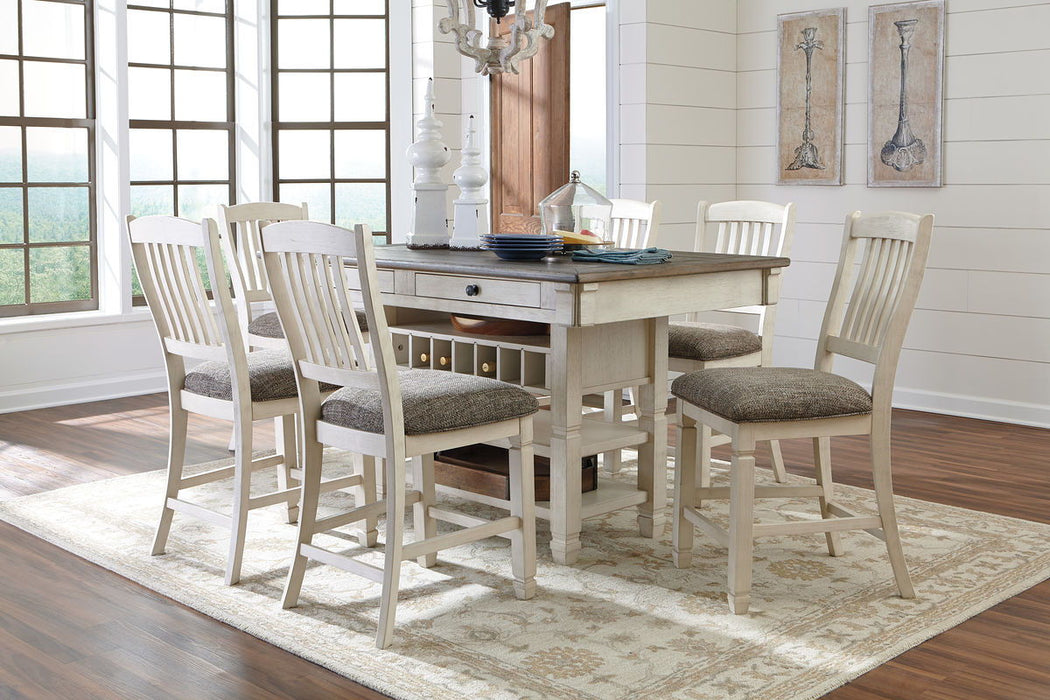 Bolanburg Beige 7 Pc. Counter Table, 6 Barstools