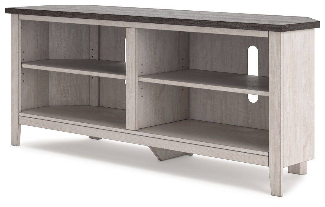 Dorrinson Two tone Corner TV Stand - Medium