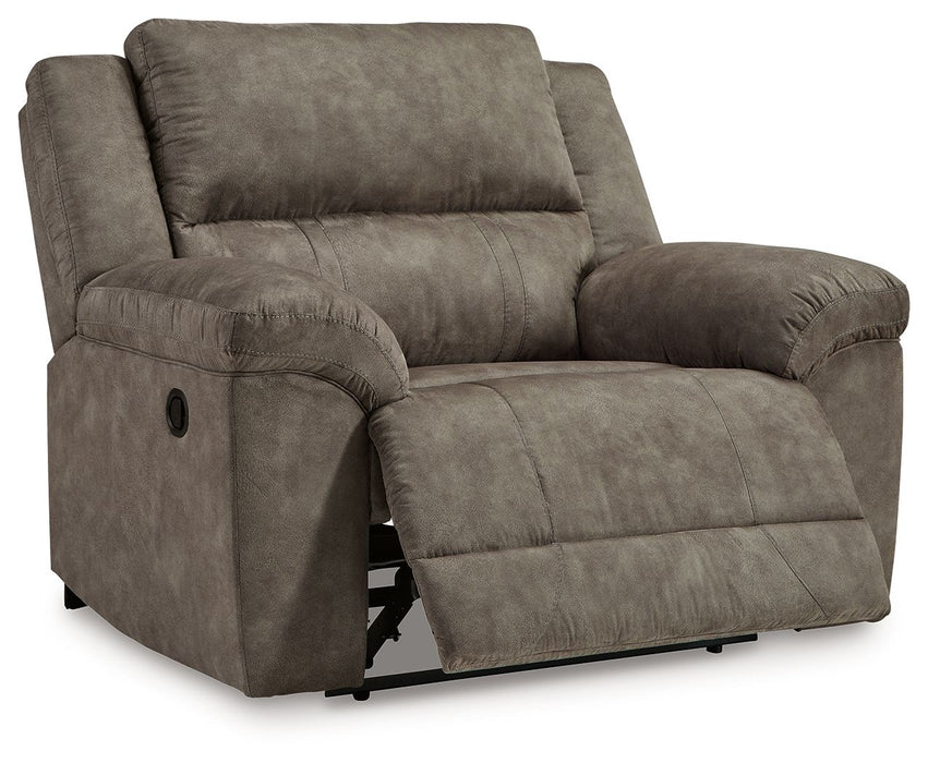 Laresview - Zero Wall Wide Seat Recliner - Faux Leather - Fossil