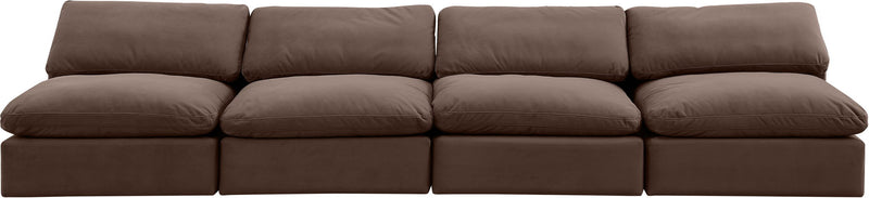Comfy - Velvet Modular Armless Sofa 4 Seats