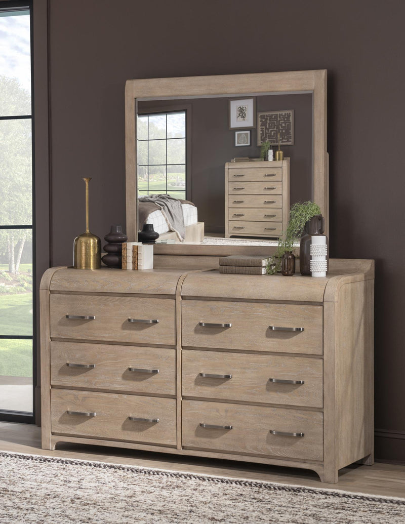Flow - 6 Drawer Dresser - Sandstone