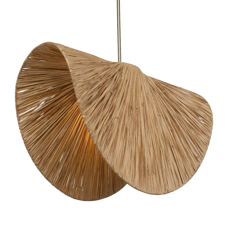Bend - 1 Light Raffia Pendant - Light Brown