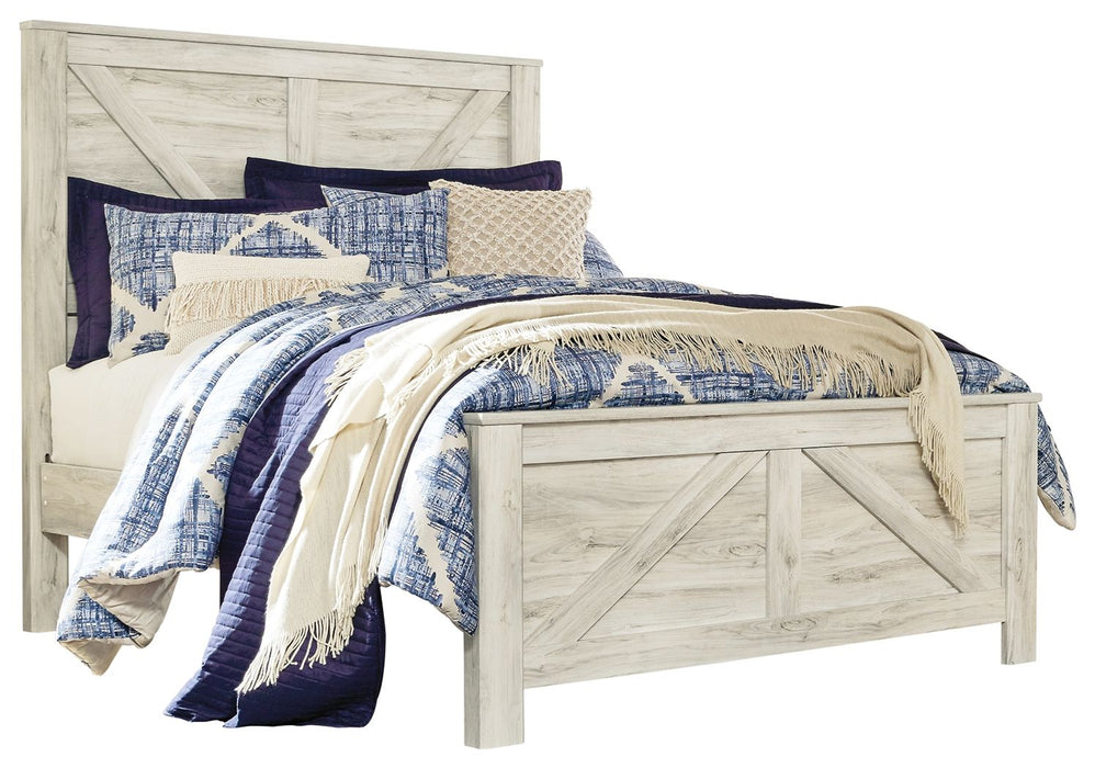 Bellaby Whitewash Crossbuck Panel Bed - king