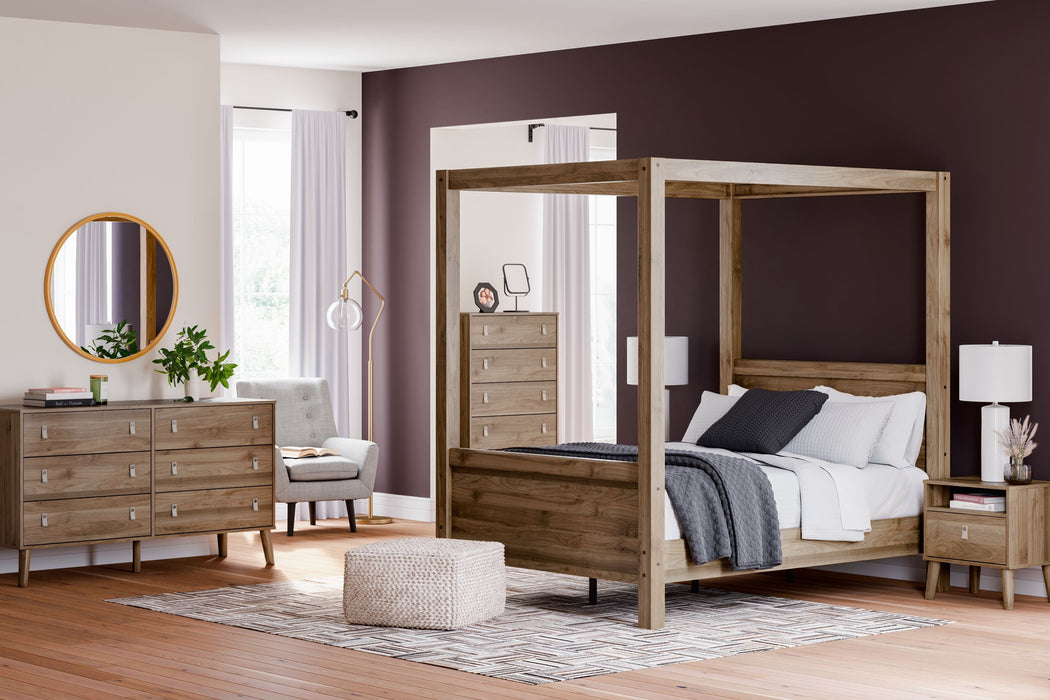 Aprilyn Light Brown Canopy Bed - Full