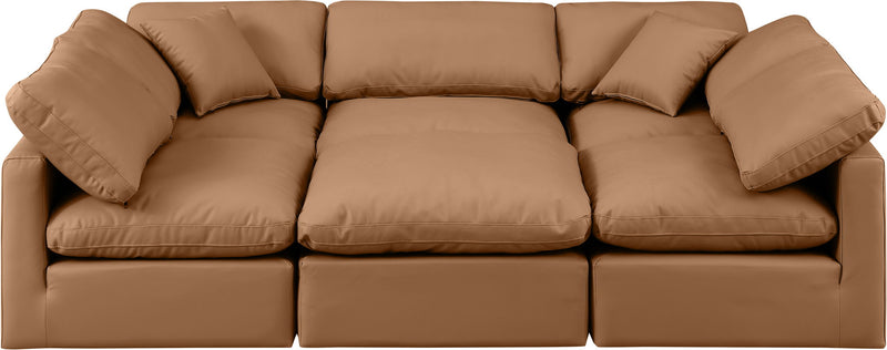 Indulge - Faux Leather 6 Piece Modular Sectional