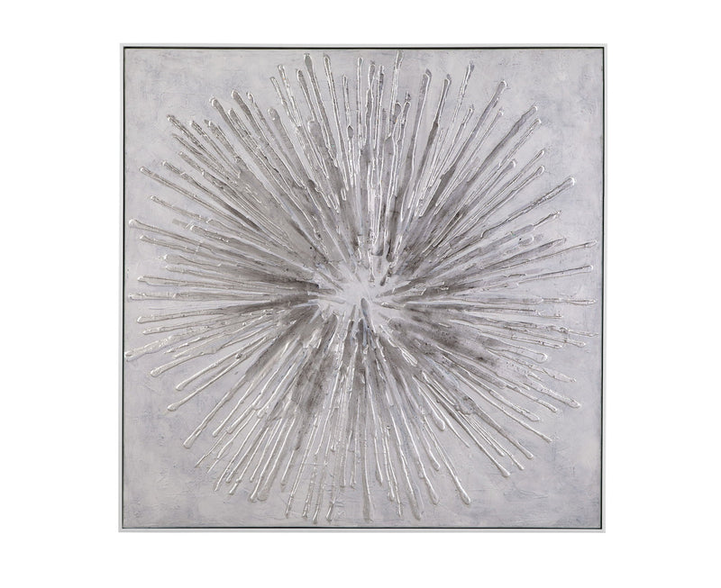 Energy Burst Canvas Art - Pearl Silver