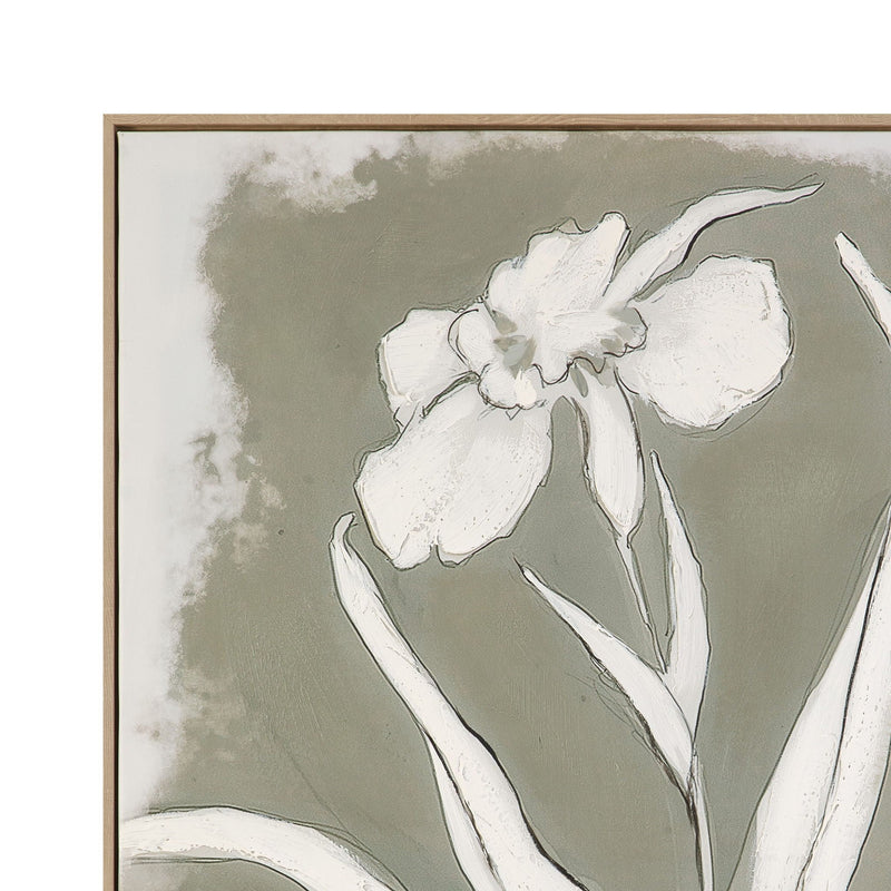 Serene Botanical I Framed Canvas - Beige