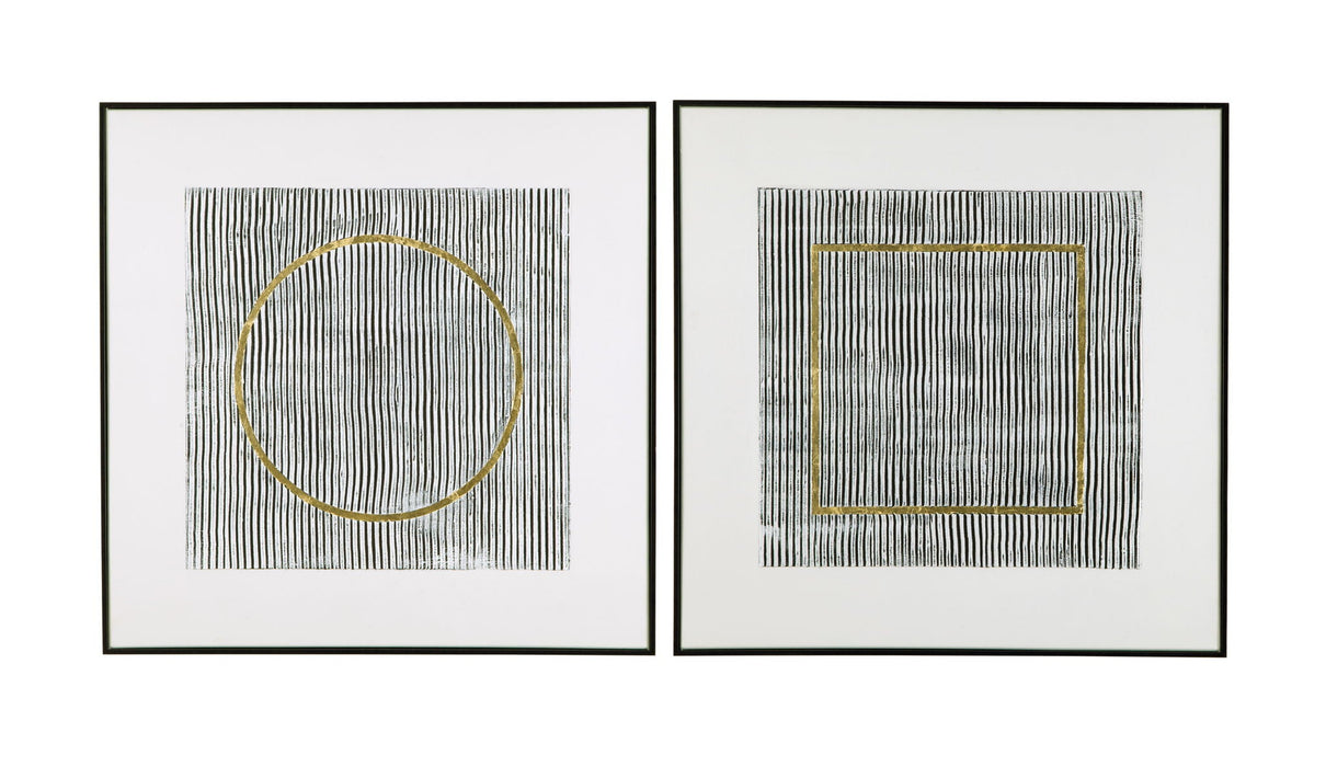 Graphite Canvas Art (Set of 2) - White